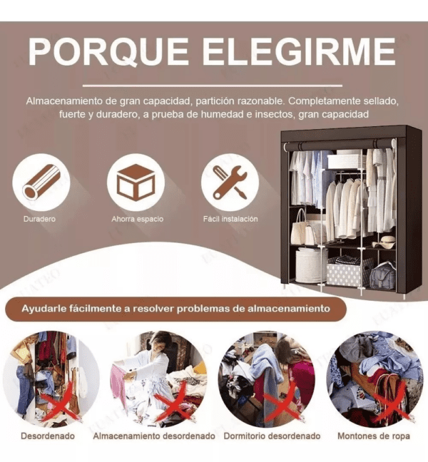 Closet Portátil de 3 Compartimientos - Imagen 4