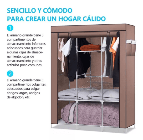Closet Portátil de 3 Compartimientos - Imagen 3